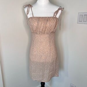 NWT Missguided Tall Ruched Bust Pink Floral Mini Dress Size US 0